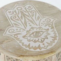 Table D'appoint DKD Home Decor Floral Marron Blanc Bois De Manguier (6... -Pegane Shop table dappoint dkd home decor floral marron blanc bois de manguier 625 x 625 x 54 cm 14108312 39303354 1140x1140