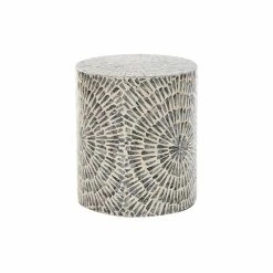 Table D'appoint DKD Home Decor Gris Beige Nacre Noire Moderne (35 X 35...