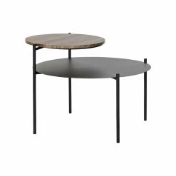 Table D'appoint DKD Home Decor Marron Noir Bois Métal (70.5 X 66.5 X ...