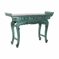 Table D'appoint DKD Home Decor Métal Turquoise Oriental Orme (135 X 3...