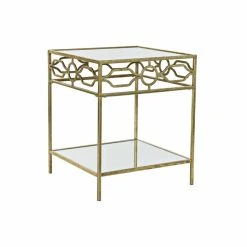Table D'appoint DKD Home Decor Miroir Doré Métal (50 X 50 X 60 Cm)