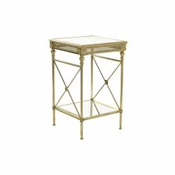 Table D'appoint DKD Home Decor Miroir Doré Métal Arabe (40 X 40 X 65...