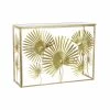 Table D'appoint DKD Home Decor Miroir Doré Métal Tropical Feuille D'...