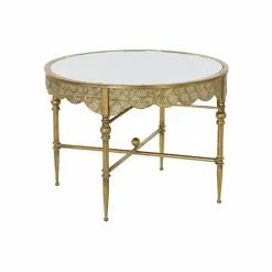 Table D'appoint DKD Home Decor Miroir Métal Cuivré Clair (62 X 62 X ...