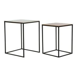 Table D'appoint DKD Home Decor Noir Aluminium Argenté (2 Pcs) -Pegane Shop table dappoint dkd home decor noir aluminium argente 2 pcs 14109232 39306370 1140x1140