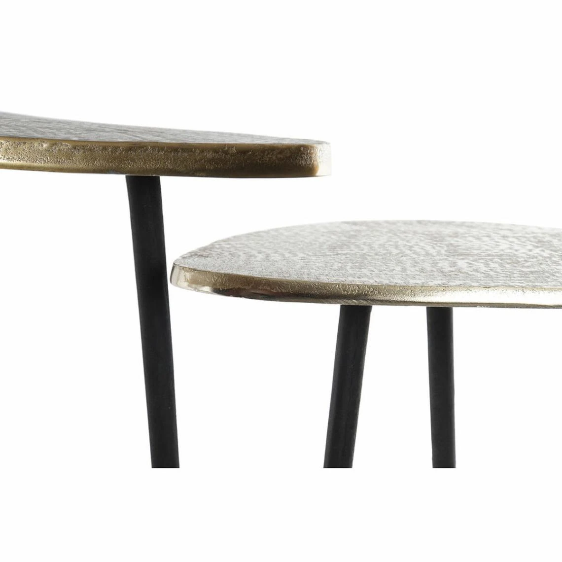 Table D'appoint DKD Home Decor Noir Aluminium Doré Cuivré Clair (2 P... 2 Table D'appoint DKD Home Decor Noir Aluminium Doré Cuivré Clair (2 P... – Image 2