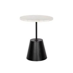 Table D'appoint DKD Home Decor Noir Blanc Métal Marbre 40 X 40 X 50 C...