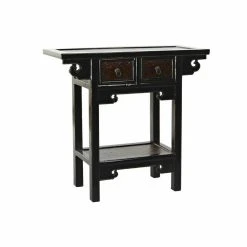Table D'appoint DKD Home Decor Noir Bois Brun Foncé (85 X 35 X 80 Cm)