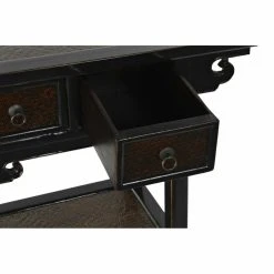 Table D'appoint DKD Home Decor Noir Bois Brun Foncé (85 X 35 X 80 Cm) -Pegane Shop table dappoint dkd home decor noir bois brun fonce 85 x 35 x 80 cm 14108278 39303236 1140x1140