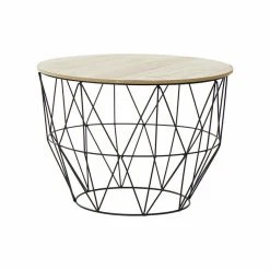 Table D'appoint DKD Home Decor Noir Bois Métal (58 X 41 X 41 Cm)