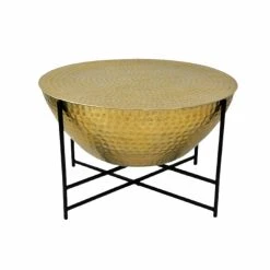 Table D'appoint DKD Home Decor Noir Doré Acier (72 X 72 X 44.5 Cm)