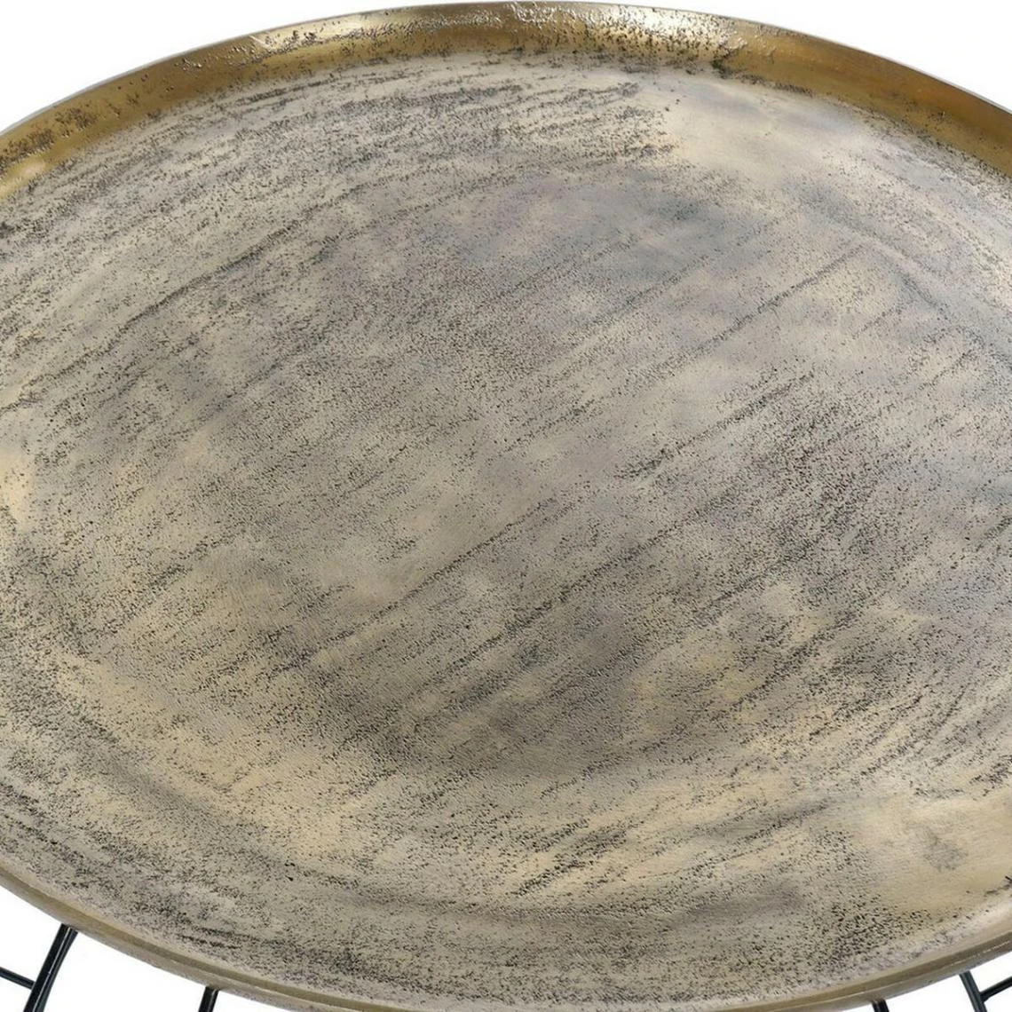 Table D'appoint DKD Home Decor Noir Doré Aluminium (80 X 80 X 44 Cm) 2 Table D'appoint DKD Home Decor Noir Doré Aluminium (80 X 80 X 44 Cm) - Image 2