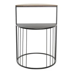 Table D'appoint DKD Home Decor Noir Fer Bois MDF (40 X 40 X 56 Cm)