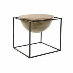 Table D'appoint DKD Home Decor Noir Métal Bois Marron (64 X 64 X 62,5...