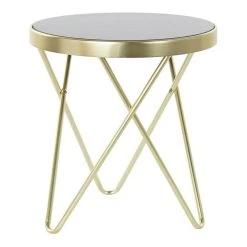 Table D'appoint DKD Home Decor Verre Acier (42 X 42 X 46 Cm)