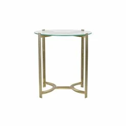 Table D'appoint DKD Home Decor Verre Doré Acier (44 X 44 X 48 Cm)