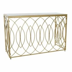 Table D'appoint DKD Home Decor Verre Doré Métal (120 X 40 X 78 Cm)