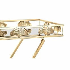 Table D'appoint DKD Home Decor Verre Doré Métal Tropical Feuille D'u... -Pegane Shop table dappoint dkd home decor verre dore metal tropical feuille dune plante 56 x 36 x 71 cm 14106810 39297558 1140x1140