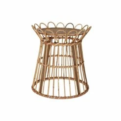 Table D'appoint DKD Home Decor Verre Marron Rotin Tropical (42 X 42 X ...