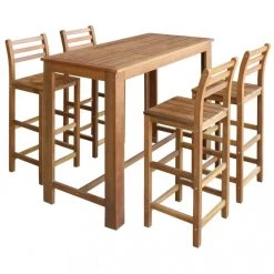 VIDAXL Table Et Chaises De Bar 5 Pcs Bois D'acacia Massif - Brun - Ensembles ...