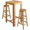 VIDAXL Table Et Tabourets De Bar 3 Pcs Bois D'acacia Massif - Brun - Ensemble...