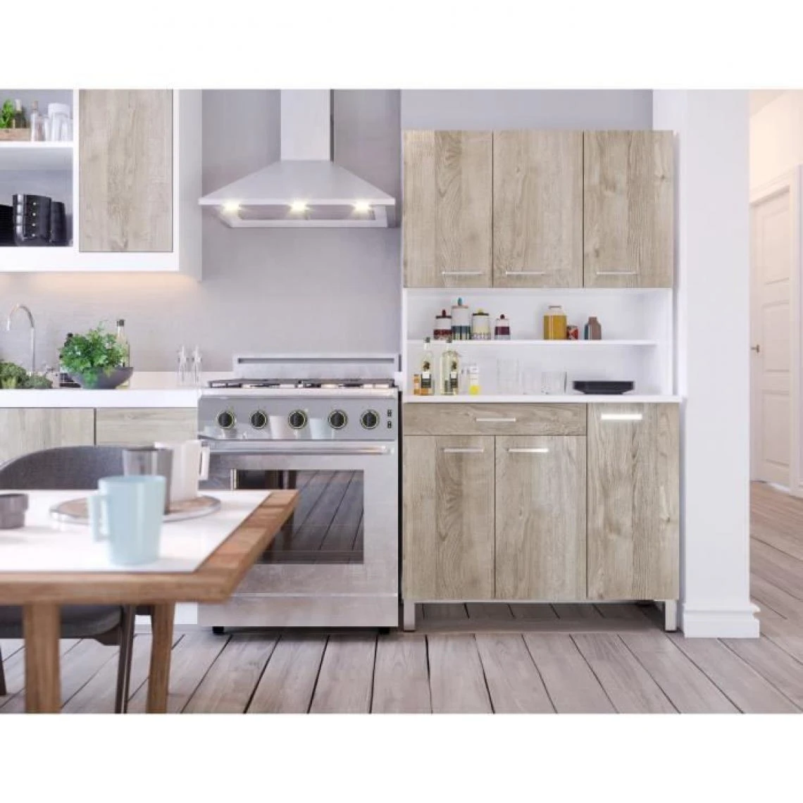 CSTORE TACOMA - Buffet De Cuisine L 100 Cm - Décor Chêne 1 CSTORE TACOMA - Buffet De Cuisine L 100 Cm - Décor Chêne