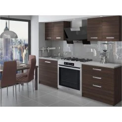 Hucoco TEMPERA - Cuisine Complète Modulaire + Linéaire 120 Cm 4 Pcs - Plan ...