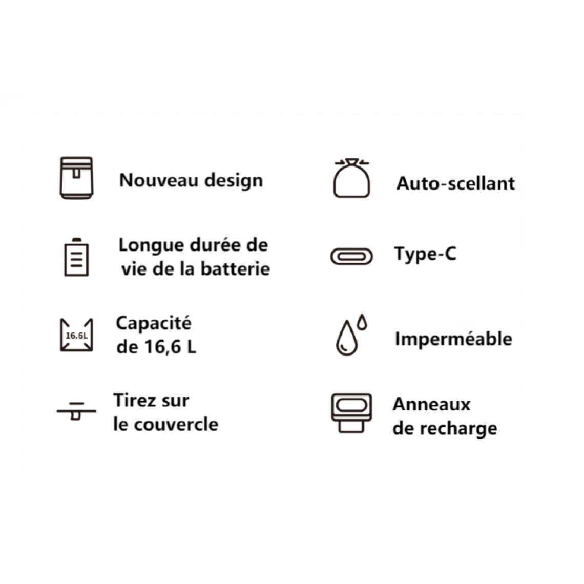 Xiaomi TOWNEW T Air Lite Poubelle Intelligente - Blanc - 16,5 L - Étanche IP... 3 Xiaomi TOWNEW T Air Lite Poubelle Intelligente - Blanc - 16,5 L - Étanche IP... - Image 3