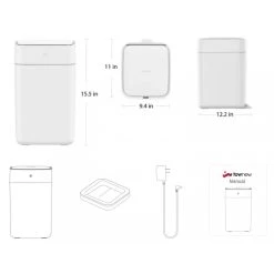 Xiaomi TOWNEW T1 Poubelle Intelligente - Blanc - 15.5L - Capteur De Mouvement... -Pegane Shop townew t1 poubelle intelligente blanc 155l capteur de mouvement emballage et remplacement automatiques 12727956 34213158 1140x1140