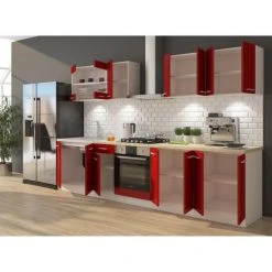 CSTORE ULTRA Cuisine Complete Avec Meuble Four Et Plan De Travail Inclus L 30... -Pegane Shop ultra cuisine complete avec meuble four et plan de travail inclus l 300 cm rouge mat 11484550 30028828 1140x1140