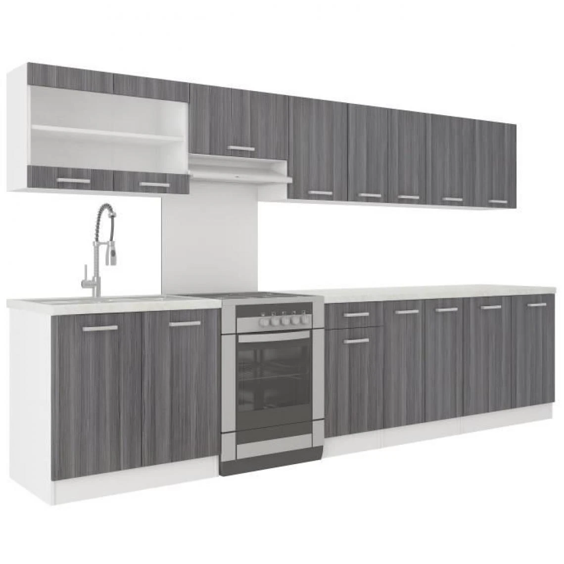 CSTORE ULTRA - Cuisine Complète Avec Plan De Travail L 3m20 - Décor Chêne ... 2 CSTORE ULTRA - Cuisine Complète Avec Plan De Travail L 3m20 - Décor Chêne ... - Image 2