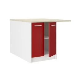 CSTORE ULTRA - Ilot De Cuisine L 100 Cm Avec Plan De Travail - Rouge Mat -Pegane Shop ultra ilot de cuisine l 100 cm avec plan de travail rouge mat 10711546 27888028 1140x1140