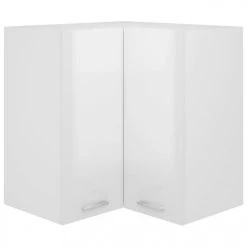 VidaXL Armoire D'angle Suspendue Blanc Brillant 57x57x60 Cm Agglomér?...