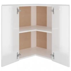 VidaXL Armoire D'angle Suspendue Blanc Brillant 57x57x60 Cm Agglomér?... -Pegane Shop vidaxl armoire dangle suspendue blanc brillant 57x57x60 cm agglomere 10507222 27228016 1140x1140