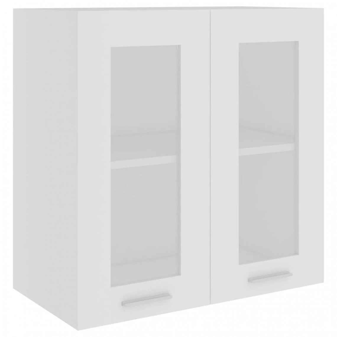 VidaXL Armoire En Verre Suspendue Blanc 60x31x60 Cm Aggloméré 2 VidaXL Armoire En Verre Suspendue Blanc 60x31x60 Cm Aggloméré - Image 2