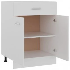 VidaXL Armoire De Plancher à Tiroir Blanc 60x46x81,5 Cm Aggloméré -Pegane Shop vidaxl armoire de cuisine blanc 60x46x815 cm agglomere 8096687 20622035 1140x1140