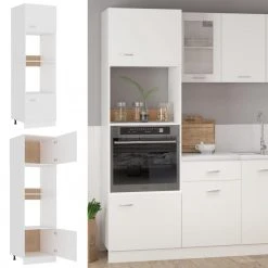 VidaXL Armoire à Micro-ondes Blanc 60x57x207 Cm Aggloméré