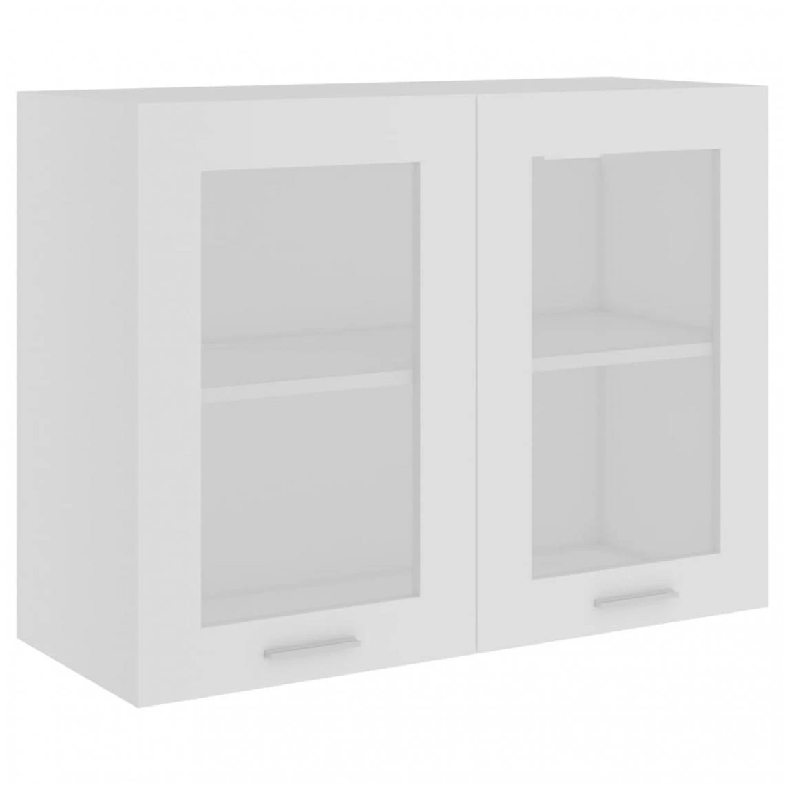 VidaXL Armoire En Verre Suspendue Blanc 80x31x60 Cm Aggloméré 2 VidaXL Armoire En Verre Suspendue Blanc 80x31x60 Cm Aggloméré - Image 2