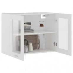 VidaXL Armoire En Verre Suspendue Blanc 80x31x60 Cm Aggloméré 8 VidaXL Armoire En Verre Suspendue Blanc 80x31x60 Cm Aggloméré -Pegane Shop vidaxl armoire de cuisine blanc 80x31x60 cm agglomere 8418885 21334435 1140x1140