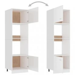 VidaXL Armoire à Micro-ondes Blanc Brillant 60x57x207 Cm Aggloméré -Pegane Shop vidaxl armoire de cuisine blanc brillant 60x57x207 cm agglomere 8096631 20621757 1140x1140