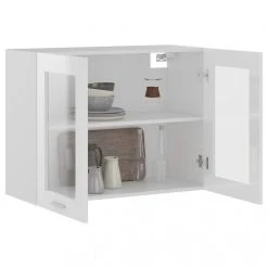 VidaXL Armoire En Verre Suspendue Blanc Brillant 80x31x60 Cm Agglomér... 8 VidaXL Armoire En Verre Suspendue Blanc Brillant 80x31x60 Cm Agglomér... -Pegane Shop vidaxl armoire de cuisine blanc brillant 80x31x60 cm agglomere 8418887 21334445 1140x1140