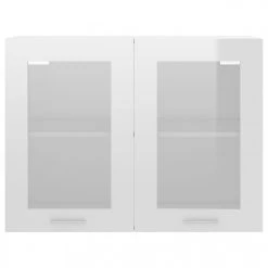 VidaXL Armoire En Verre Suspendue Blanc Brillant 80x31x60 Cm Agglomér... 9 VidaXL Armoire En Verre Suspendue Blanc Brillant 80x31x60 Cm Agglomér... -Pegane Shop vidaxl armoire de cuisine blanc brillant 80x31x60 cm agglomere 8418887 21334447 1140x1140