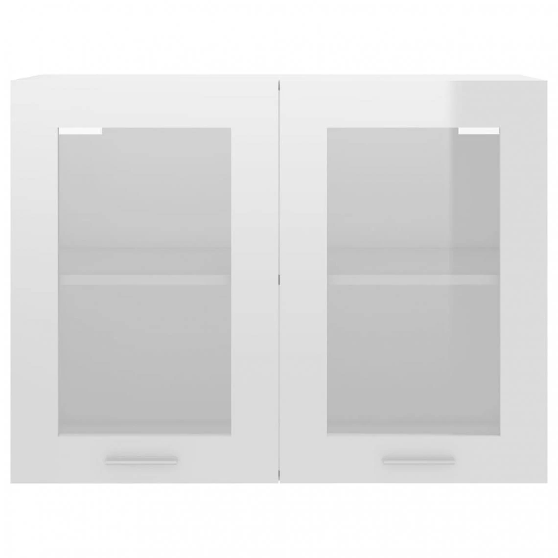 VidaXL Armoire En Verre Suspendue Blanc Brillant 80x31x60 Cm Agglomér... 5 VidaXL Armoire En Verre Suspendue Blanc Brillant 80x31x60 Cm Agglomér... - Image 5