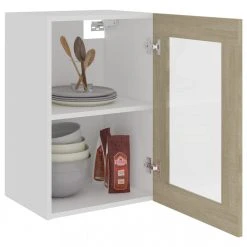 VidaXL Armoire En Verre Suspendue Chêne Sonoma 40x31x60 Cm Agglomér?... 8 VidaXL Armoire En Verre Suspendue Chêne Sonoma 40x31x60 Cm Agglomér?... -Pegane Shop vidaxl armoire de cuisine chene sonoma 40x31x60 cm agglomere 8418923 21334625 1140x1140