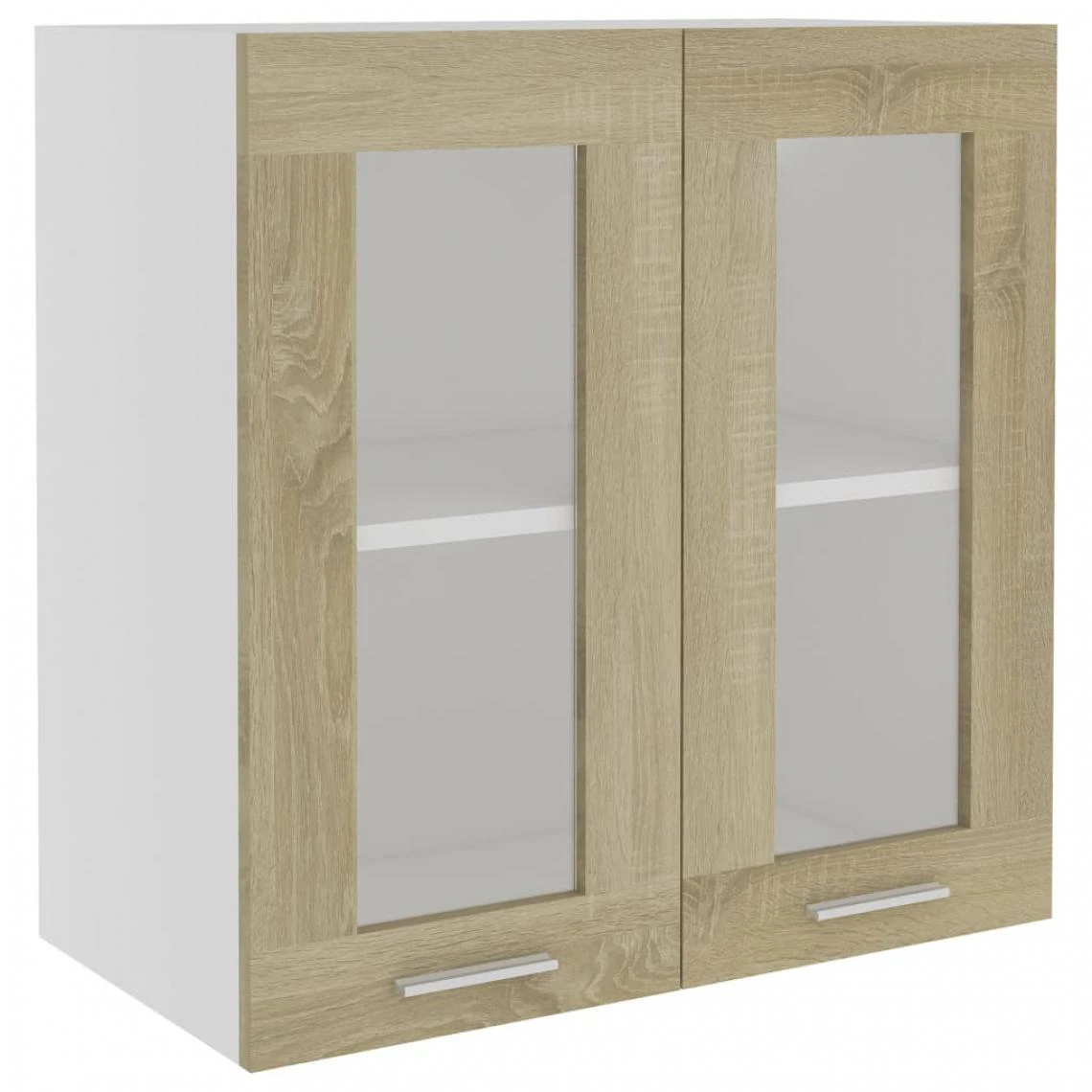 VidaXL Armoire En Verre Suspendue Chêne Sonoma 60x31x60 Cm Agglomér?... 2 VidaXL Armoire En Verre Suspendue Chêne Sonoma 60x31x60 Cm Agglomér?... - Image 2