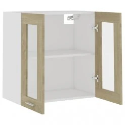 VidaXL Armoire En Verre Suspendue Chêne Sonoma 60x31x60 Cm Agglomér?... 9 VidaXL Armoire En Verre Suspendue Chêne Sonoma 60x31x60 Cm Agglomér?... -Pegane Shop vidaxl armoire de cuisine chene sonoma 60x31x60 cm agglomere 8096771 20622457 1140x1140