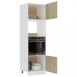 VidaXL Armoire à Micro-ondes Chêne Sonoma 60x57x207 Cm Aggloméré -Pegane Shop vidaxl armoire de cuisine chene sonoma 60x57x207 cm agglomere 8096761 20622405 1140x1140