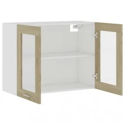 VidaXL Armoire En Verre Suspendue Chêne Sonoma 80x31x60 Cm Agglomér?... -Pegane Shop vidaxl armoire de cuisine chene sonoma 80x31x60 cm agglomere 8418935 21334687 1140x1140