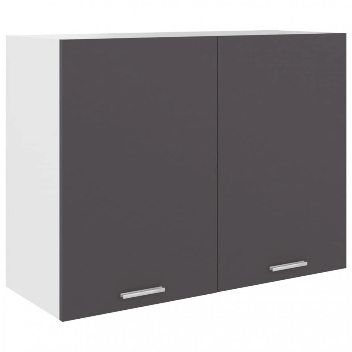 VidaXL Armoire Suspendue Gris 80x31x60 Cm Aggloméré 2 VidaXL Armoire Suspendue Gris 80x31x60 Cm Aggloméré - Image 2