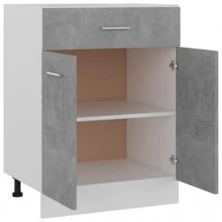 VidaXL Armoire De Plancher à Tiroir Gris Béton 60x46x81,5 Cm Agglom?... -Pegane Shop vidaxl armoire de cuisine gris beton 60x46x815 cm agglomere 8418973 21334875 1140x1140